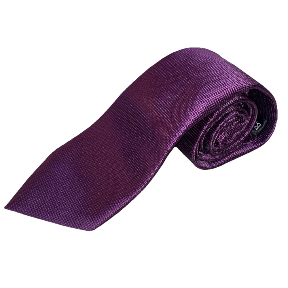 Barry Wang‎ Men's Tie 100% Silk Purple Necktie 58"x3.25" NWT
